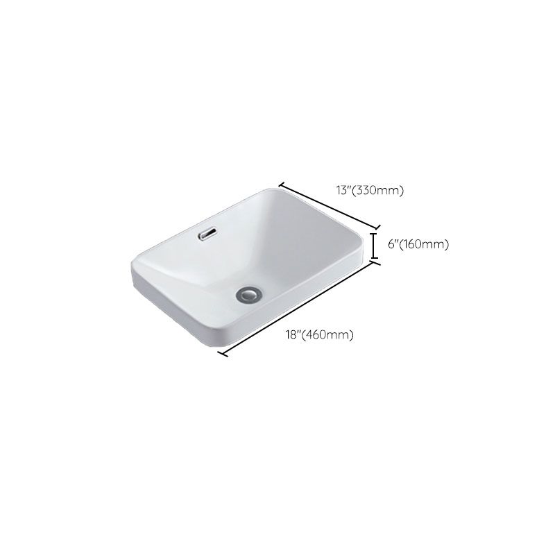 Contemporary Bathroom Sink with Overflow Porcelain Round Vessel Bathroom Sink Only