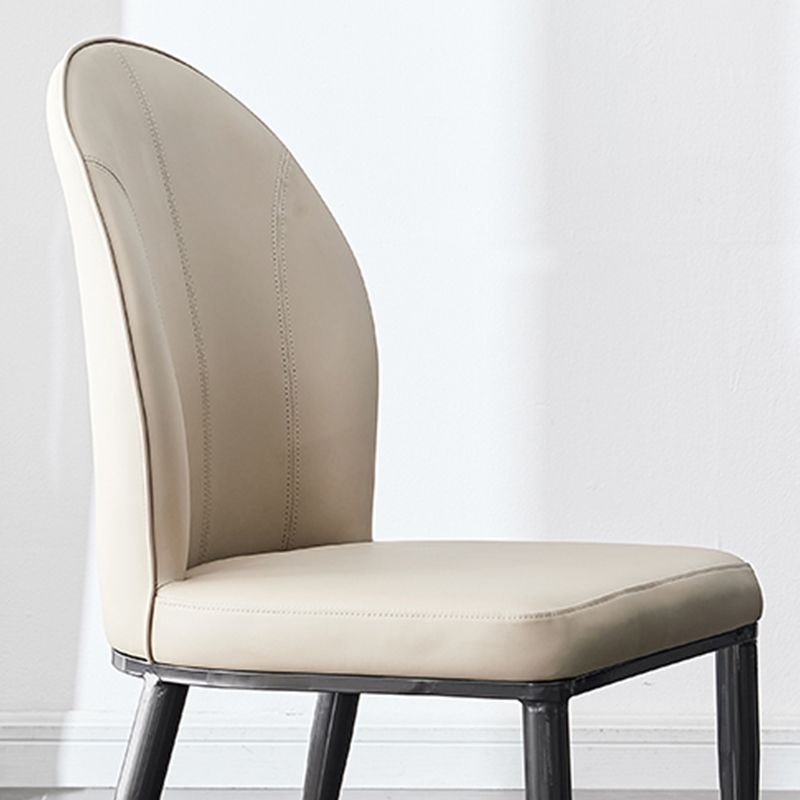 Industrial Side Chair Solid Back Metal Dining Room Chair for Dining Room