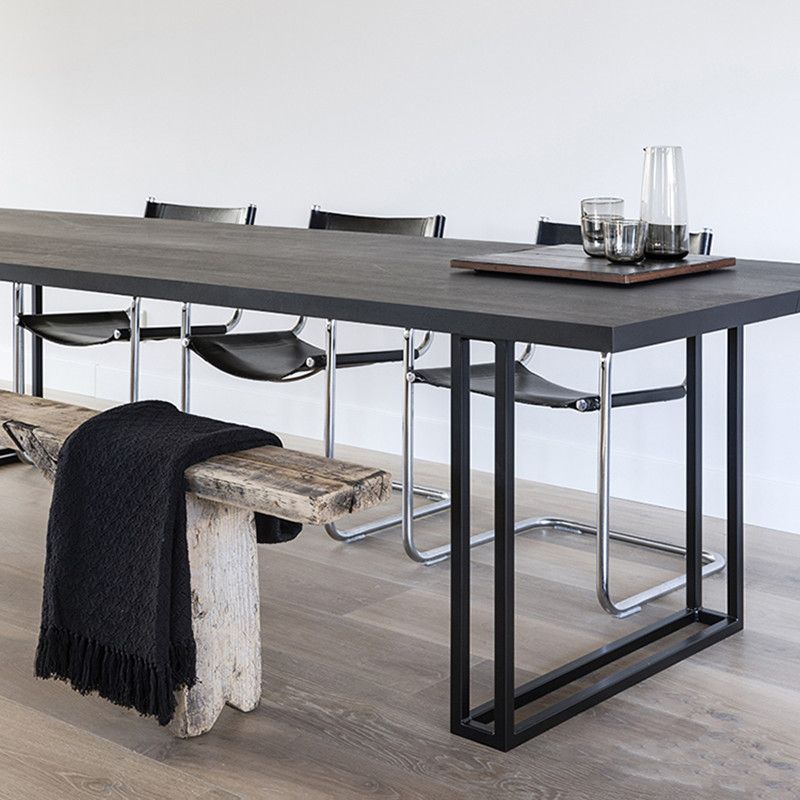 Wood Dining Table Traditional Luxury Rectangle Table with Sled Base