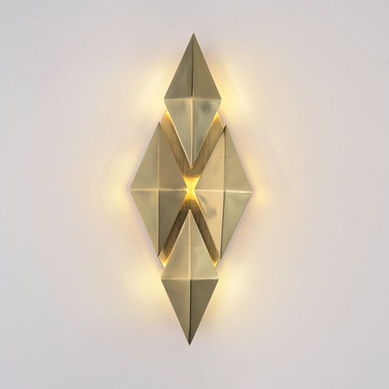 Gold Rhombische Wandleuchten in moderner Luxusstil -Elektroplatte Metallwandlampe