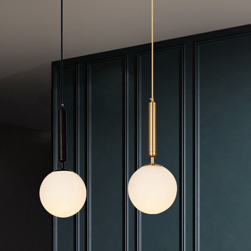 Glass Spherical Shape Pendant Lighting Modern Style 1 Light Hanging Lamp for Living Room