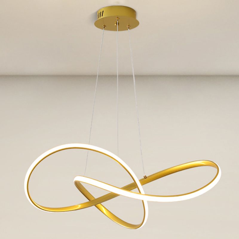 Modern Twisting Chandelier Pendant Light Metal Single Light Chandelier