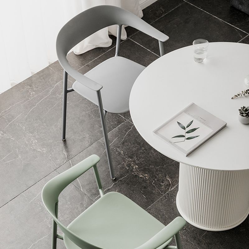 Contemporary Style Dining Chairs Arm Chairs with Metal Legs for Home