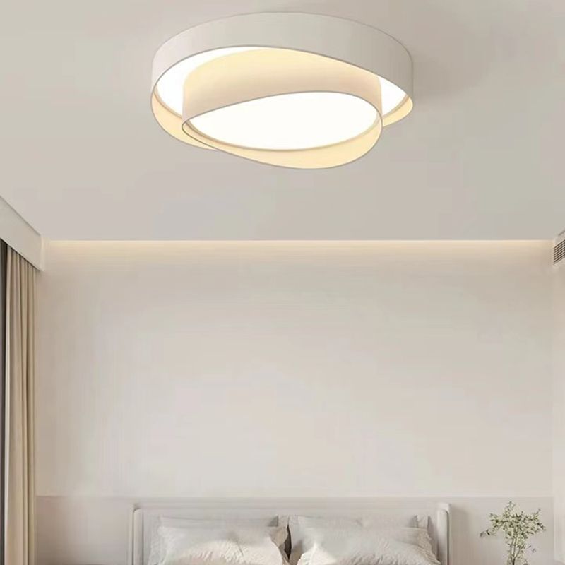 Simple LED Ceiling Light Fixture 2-Layer Flush Mount in White for Bedroom