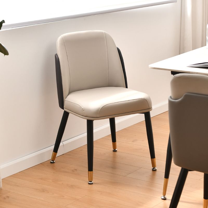 Glam Metal Dining Room Chair Parsons Armless Chairs for Restaurant Use