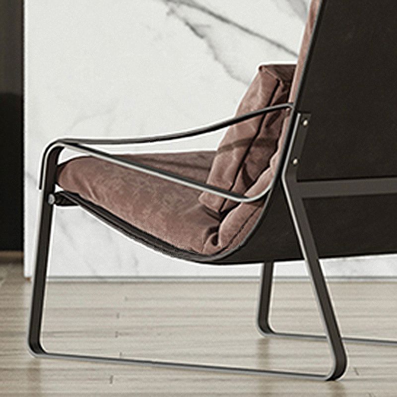 Solid Color Armchair With headrest, Modern Iron Frame Lounge Chair