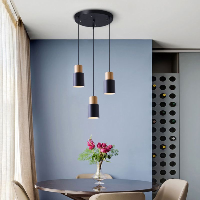 1 Cylindre lumineux Lights Hanging Lighttures Nordic Style Light For Restaurant