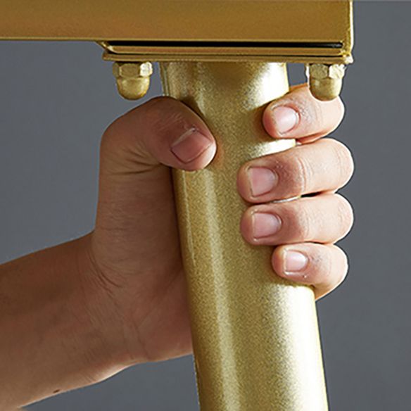 Rectangle Scandinavian Dining Room Set Sintered Stone Top Dining Furniture Set with Metallic Base