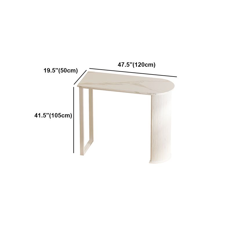 White Modern Style Specialty Bar Table in Faux Marble and Metal Milk Tea Shop Bar Table