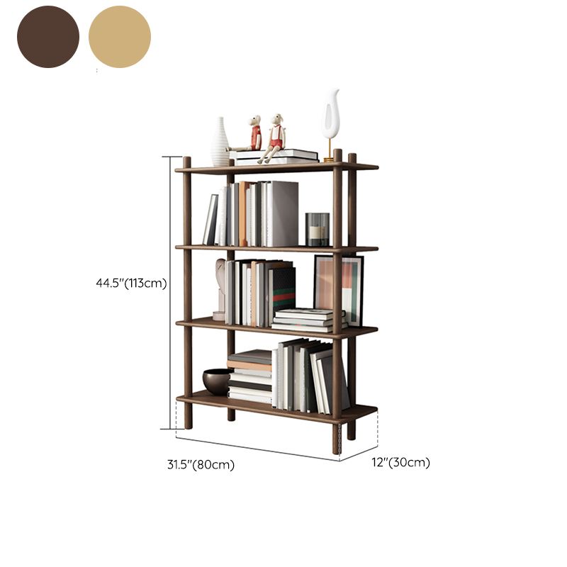 Scandinavian Open Back Wood Shelf Bookcase with Shelves for Home Office