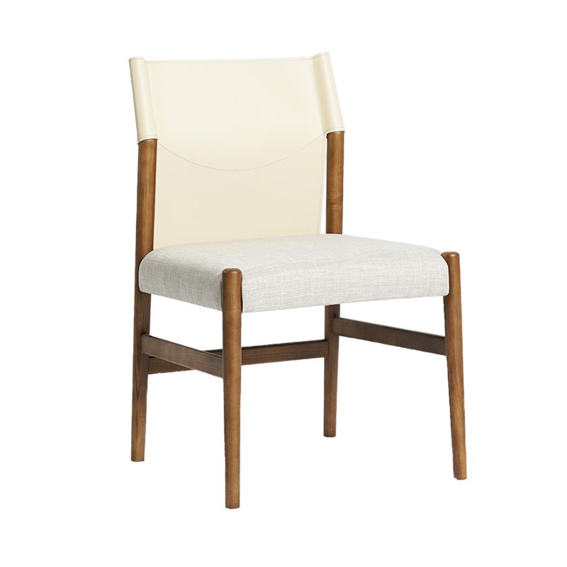 Modern Indoor Armless Dining Chairs Upholstered Linen Fabric Chair