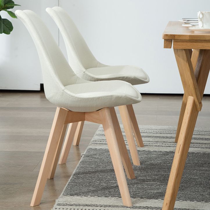 Scandinavian Bedroom Upholstered Side Chair Matte Finish Parsons Dining Chair