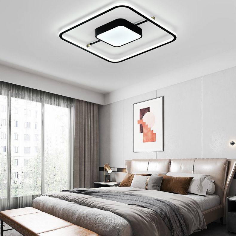 Nordic Square Aluminum Flush Mount Light Bedroom LED Ceiling Flush Mount Light Fixture