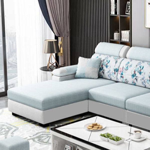 Modern Linen Sectional Sofa Pillow Top Arm Sectional for Living Room