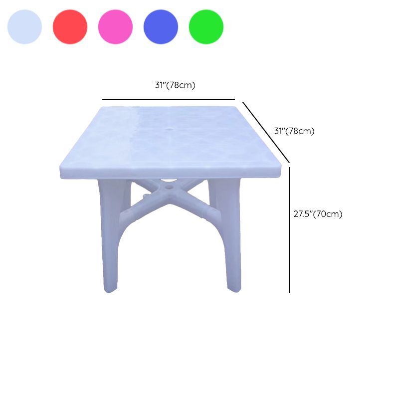 Water Resistant Plastic Patio Table with Umbrella Hole in Rectangle/Round