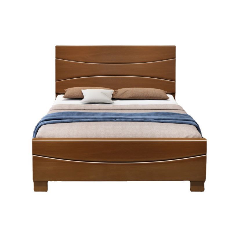 Traditional Panel Rectangular with Headboard Pine Wood Panel Bed