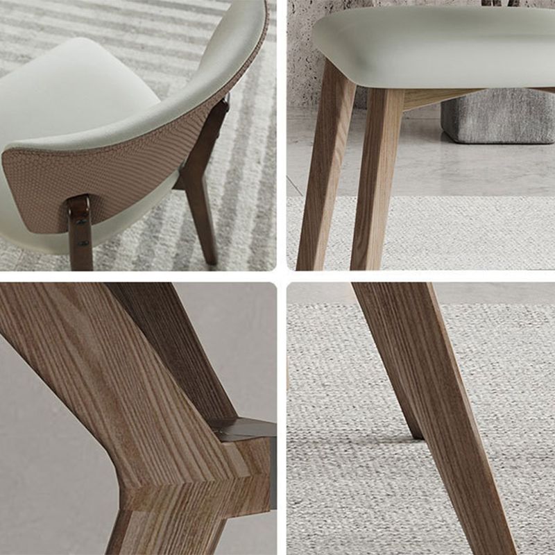 Modern Gray Stone Dining Table Set 1/4/5 Pieces Dining Set with Leather Chairs