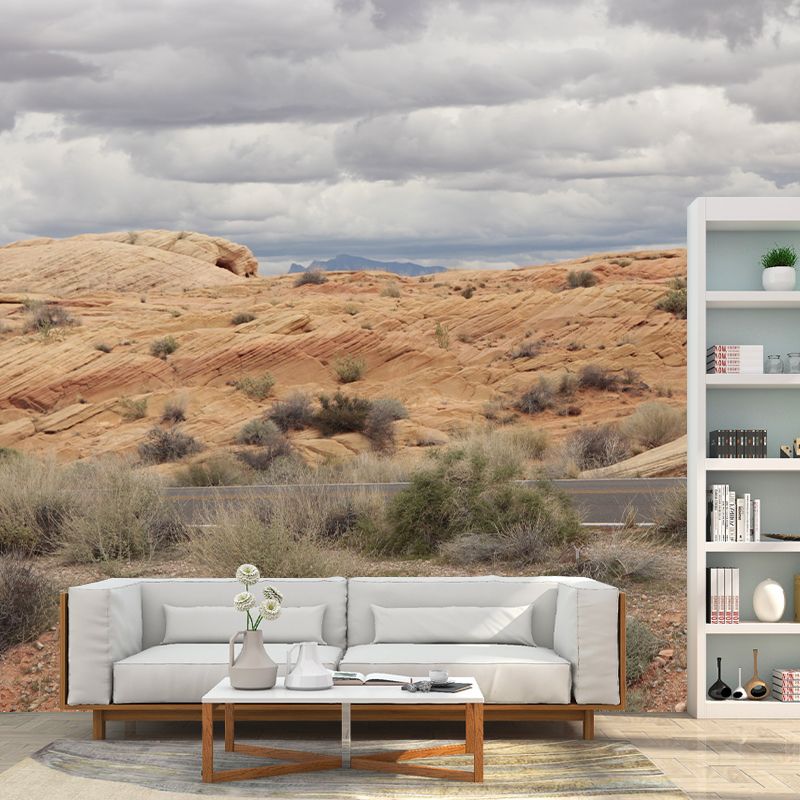 Desert Mural Wallpaper Photography Style for Guest Room Decor, Personalized Size Available