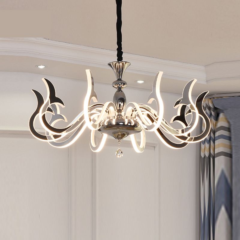 Modern Style Geometric Shape Chandelier Metal LED Hanging Light for Bedroom