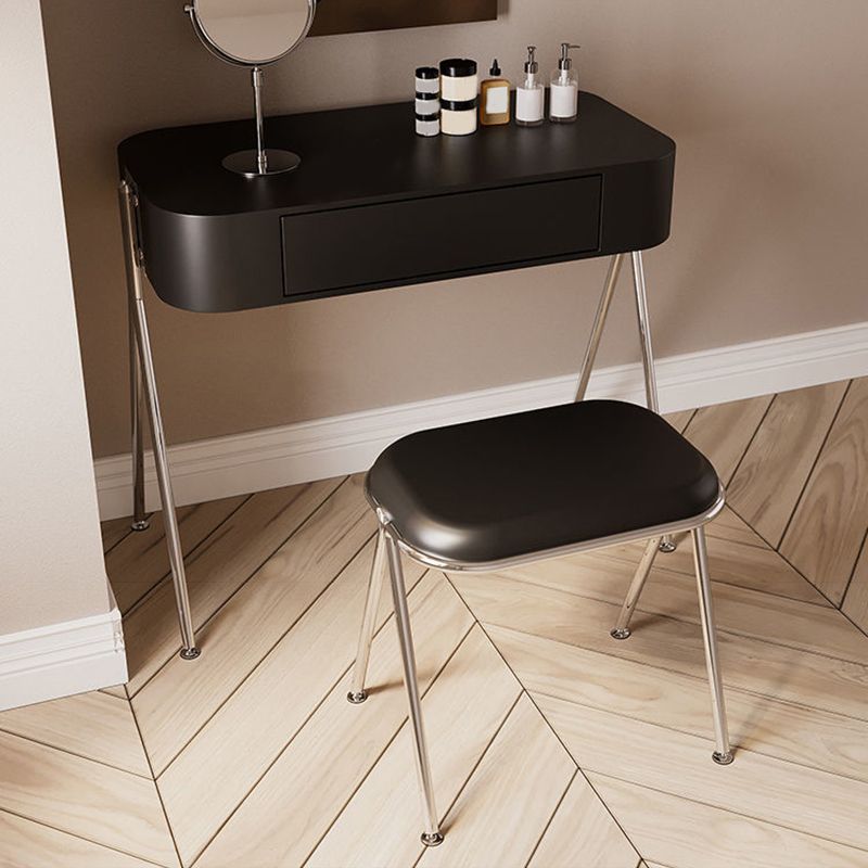 Contemporary Wood Vanity Set with Stool 1 Drawer Dressing Table