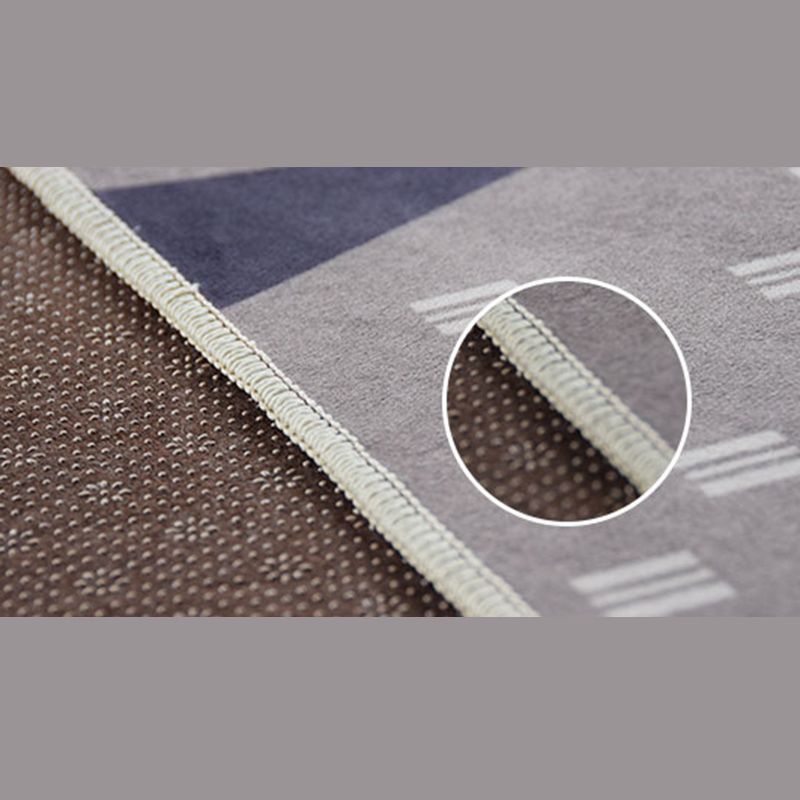 Contemporary Abstract Art Rug Distinctive Polyester Carpet Anti-Slip Backing Rug for Living Room