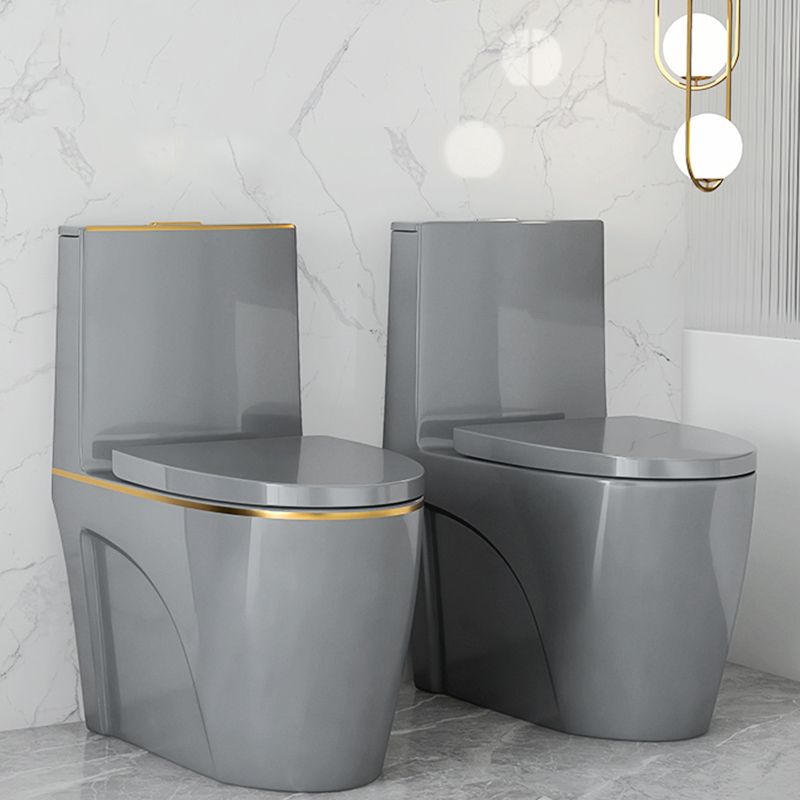 Traditional Siphon Jet Concealed Tank Flush Toilet Floor Mount Toilet Bowl with Seat