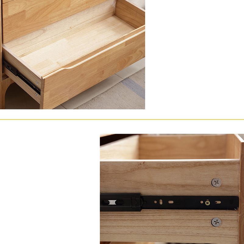 Rubber Wood Contemporary Chest Home Storage Chest with Drawers