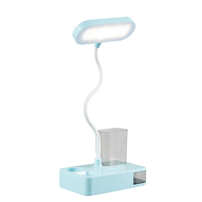 Macaron Rettangolare Reading Lamp Plasticy 1 Head Kids Room Table Light with Port