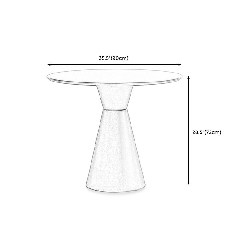 28.3 " H Single Leg Metal Base Solid Color Round Slate Coffee Table For Apartment