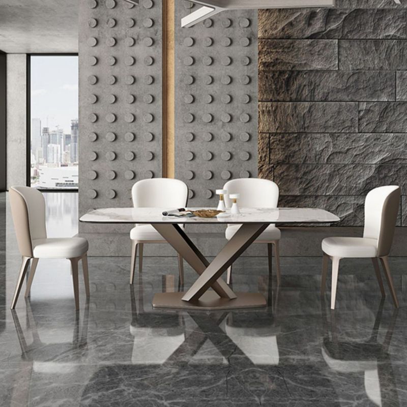 Glam Style Upholstered Parsons Metal Legs Home Dining Side Chair