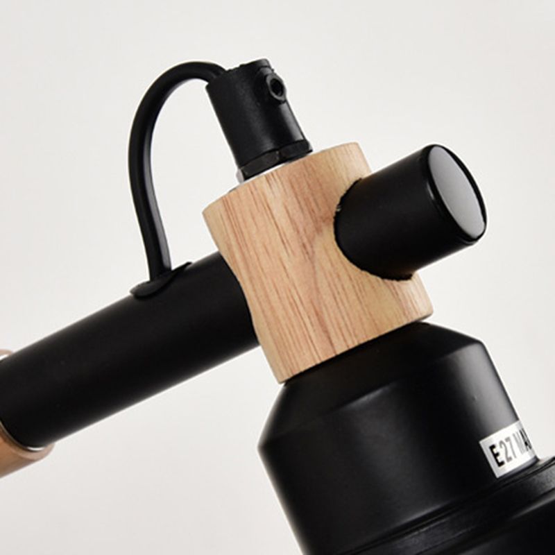 Lámpara de pared de macaron de hierro forjado en estilo de pared de domo de madera de estilo artístico moderno para espacios interiores