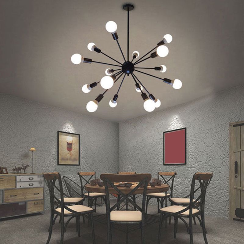 Lámpara de diseño de lámpara de lámpara en forma de ráfaga de estilo industrial Lámpara colgante de dormitorio de vestíbulo