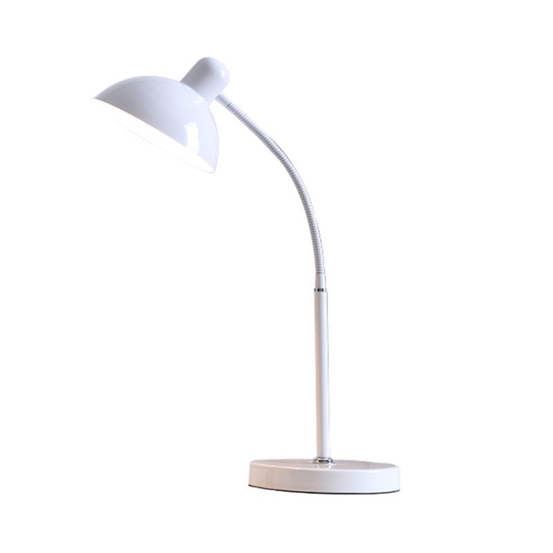 Bowl Shade Flexible Reading Lamp Macaron Style Metal 1 Bulb Bedroom Table Light