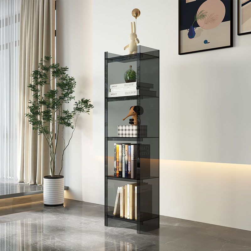 Glam Acrylic Vertical Standard Bookshelf Closed Back Bookshelf for Living Room