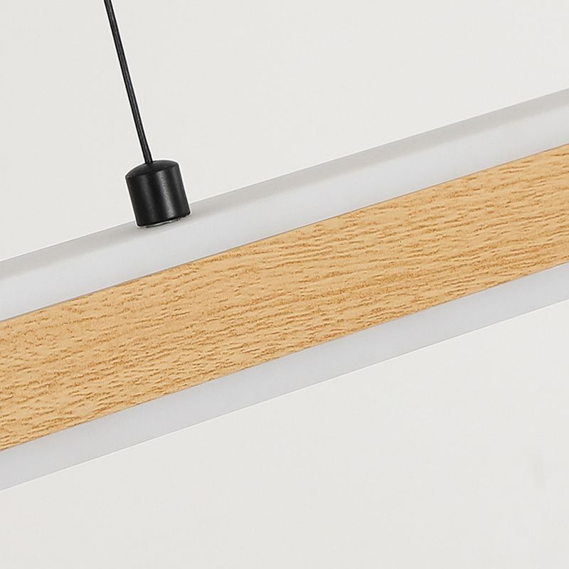 Single Modernism Style Beige/Brown LED Statement Linear Kitchen Island Light