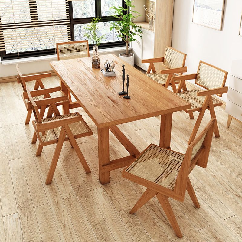 Modern 1/2/4/5/6/7 Pieces Dining Set Rectangle Pine Wood Dining Table for Dining Room