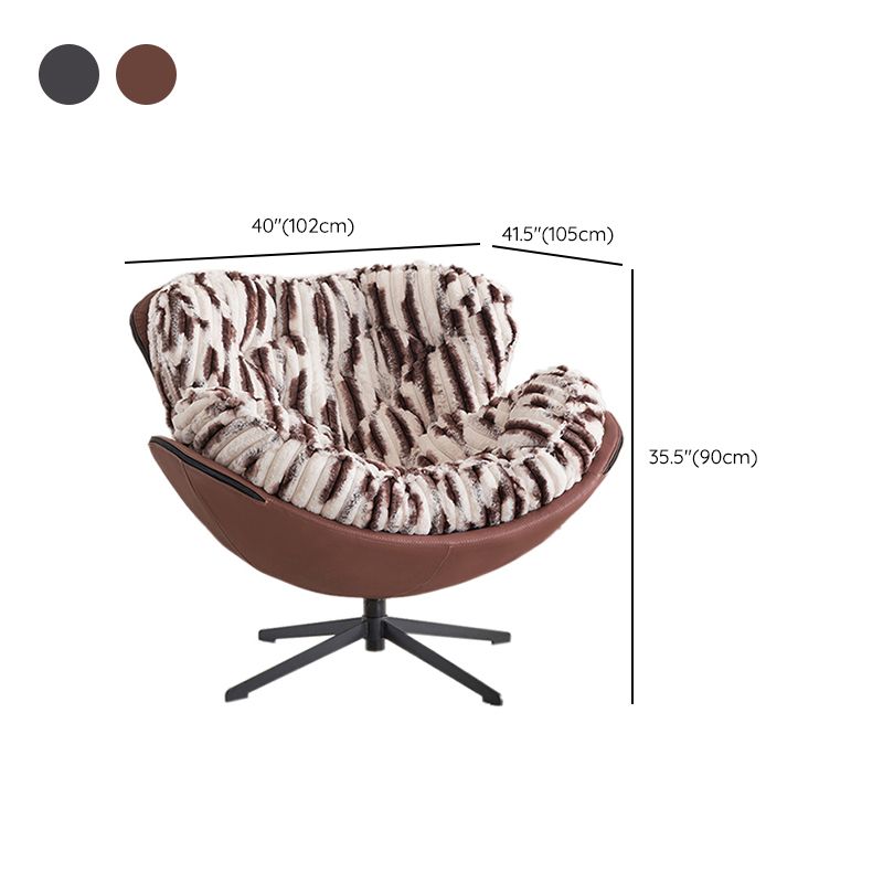 Tufted Back Lounge Accent Chair Swivel Side Chair with 4-Star Legs