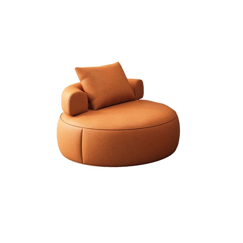Faux Leather Slipper Chair Armless Chair with Pillow for Living Room