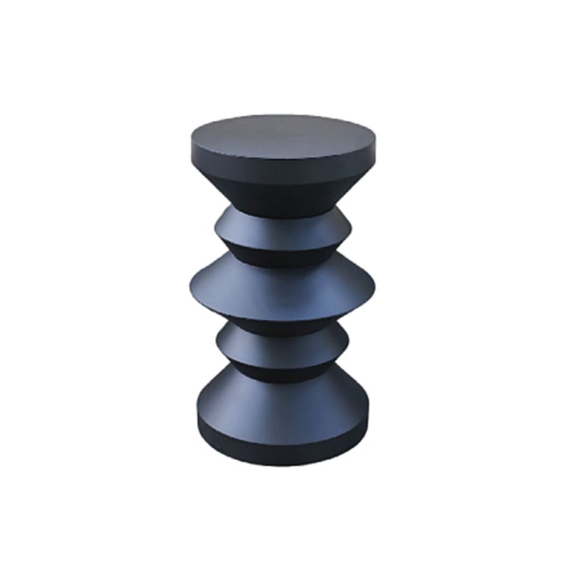 14" Wide Contemporary Corner Table Round Metal Black Side Table