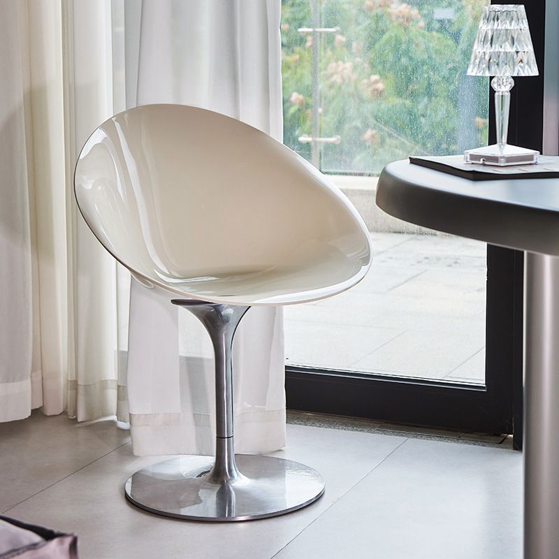 Modern Rotatable Backrest Acrylic Chair with Metal Base for Cafe