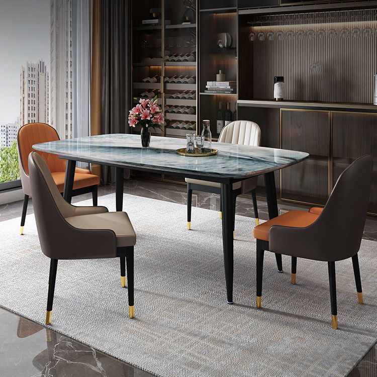 Rectangle Dining Site Table Contemporary 4 Legs Dining Room Table