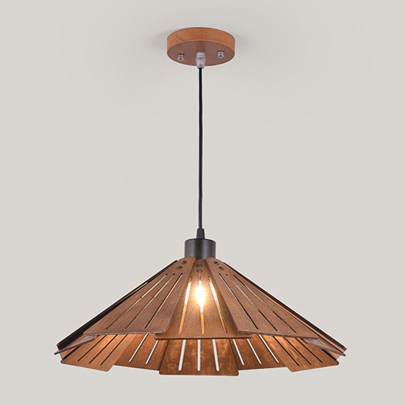 Moderne stijl geometrische down verlichting hout 1 lichte hangende lamp voor eetkamer