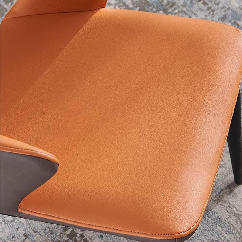 Metal Contemporary Dining Room Chair Metallic Finish Open Back Dining Side Chair