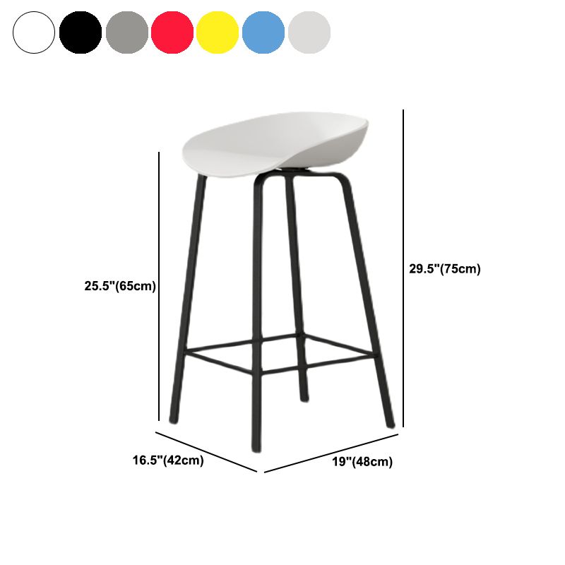 Modern Backrest Counter Stool Iron Bar Stool with Acrylic Seat and Pedal for Milk Tea Shop