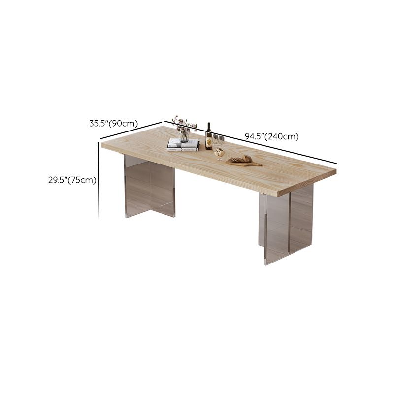 Industrial 1/2/5 Pieces Furniture Solid Wood Rectangle Dining Chairs Set in Natural