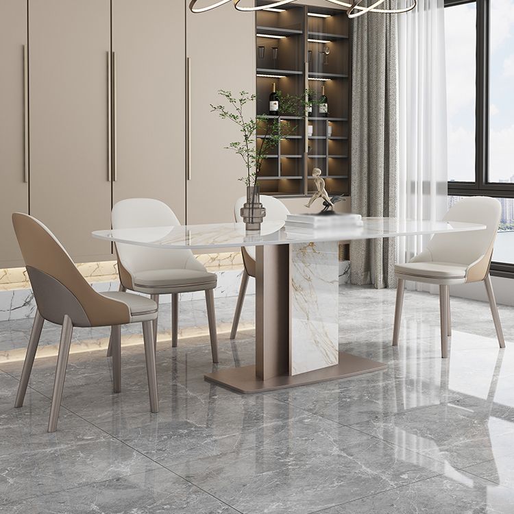 Luxury Sintered Stone Top Dining Set 1/2/5/6/7 Pieces Rectangle Dining Table with Chairs