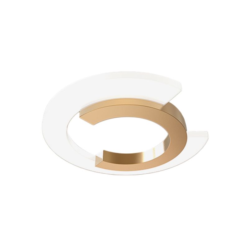 LED Camera Flush Montaggio Soffitto Light Modern Gold Lighting Fixture con C-Shape Acrilico Shade