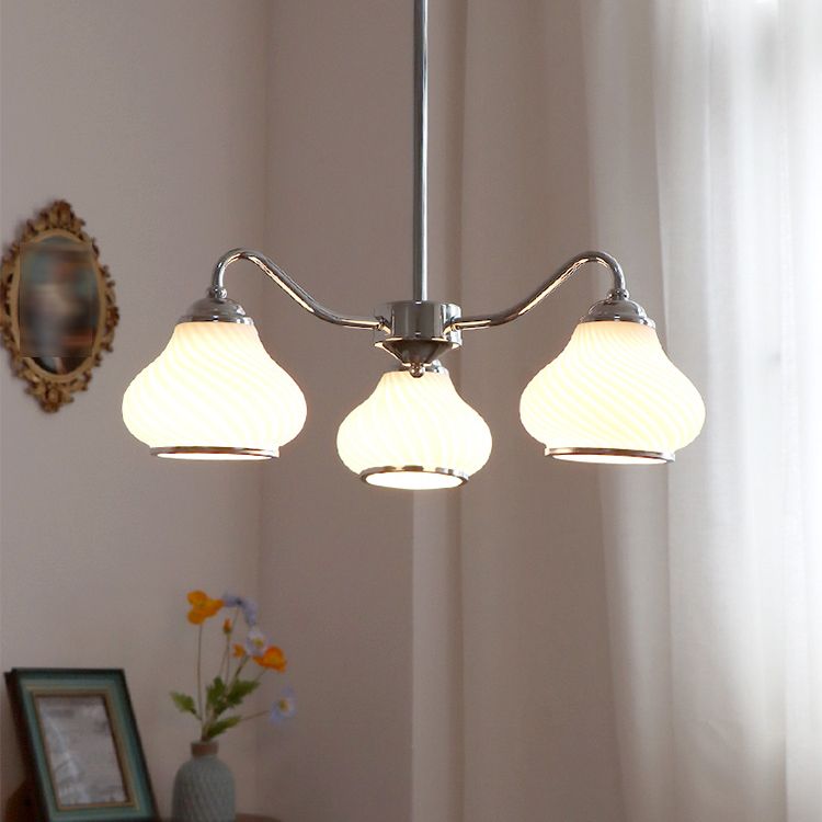 Modern Pendant Light Silver Glass Sputnik Ceiling Light for Living Room