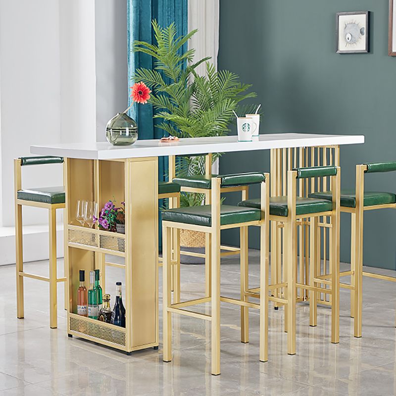 Table du comptoir supérieur en bois blanc avec table de barre de hauteur de 42 pouces