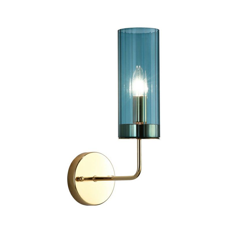 Glazen buis wand gemonteerd lamp postmodernisme 1 lamp koperen afwerking sconce lamp armatuur